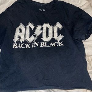 AC DC navy blue cropped shirt